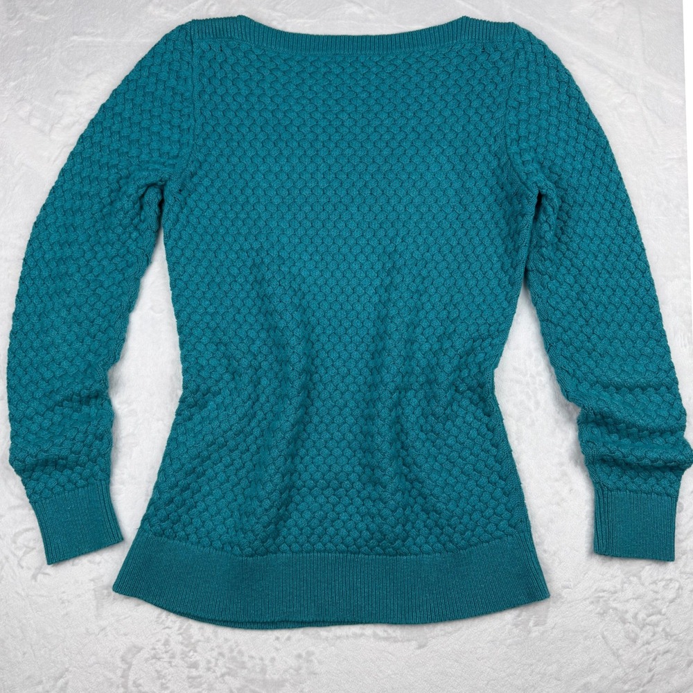 LL Bean Textured Cotton Boatneck Sweater Size Small Coastal Grandmother - Picture 3 of 8